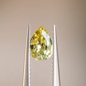 0.69CT PEAR MONTANA SAPPHIRE, PARTI LEMON LIME, 6.91X4.95X3.52MM