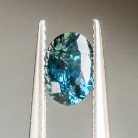 0.93CT OVAL NIGERIAN SAPPHIRE, TEAL BLUE, 7.01X5.04X3.40MM, UNTREATED