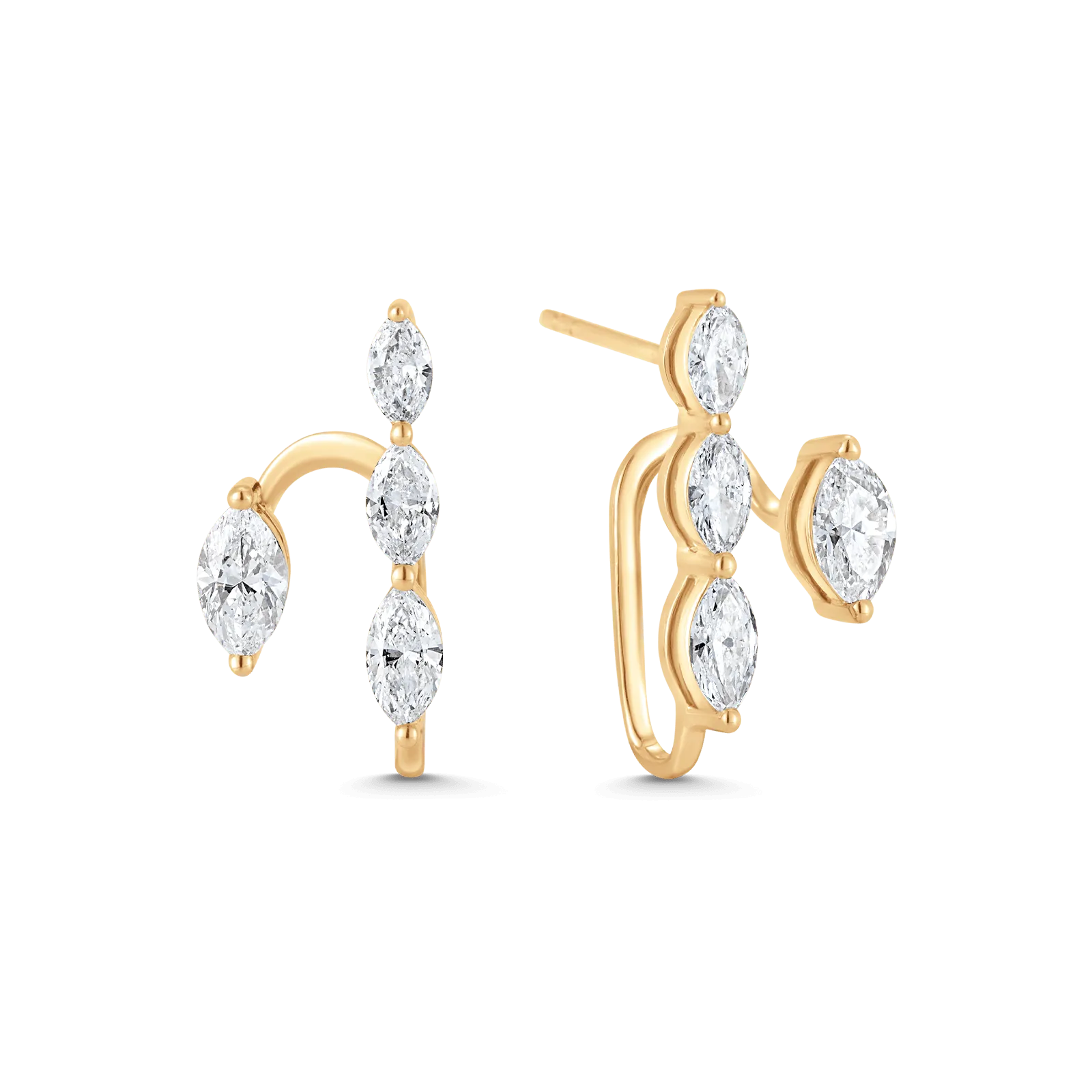 1.17 TCW Round Moissanite Diamond Ear Jacket Earrings