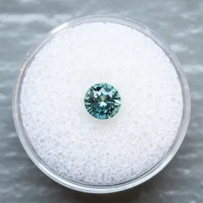 1.20CT BRILLIANT ROUND MADAGASCAR SAPPHIRE, LIGHT TEAL BLUE, 6X4.11MM