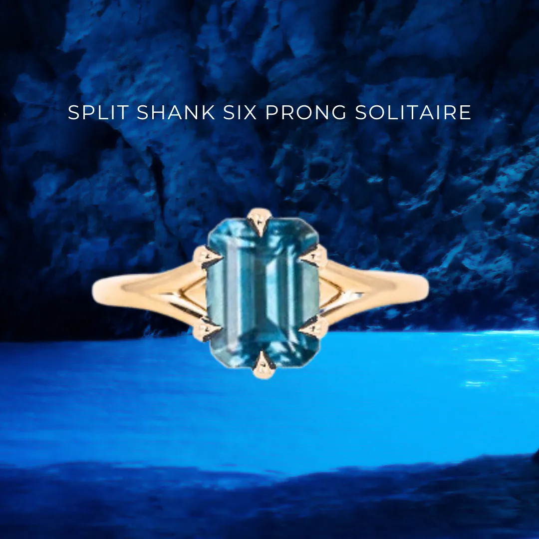 1.36CT EMERALD CUT MONTANA SAPPHIRE // Design Specialist Curated Build Your Own Dream Ring