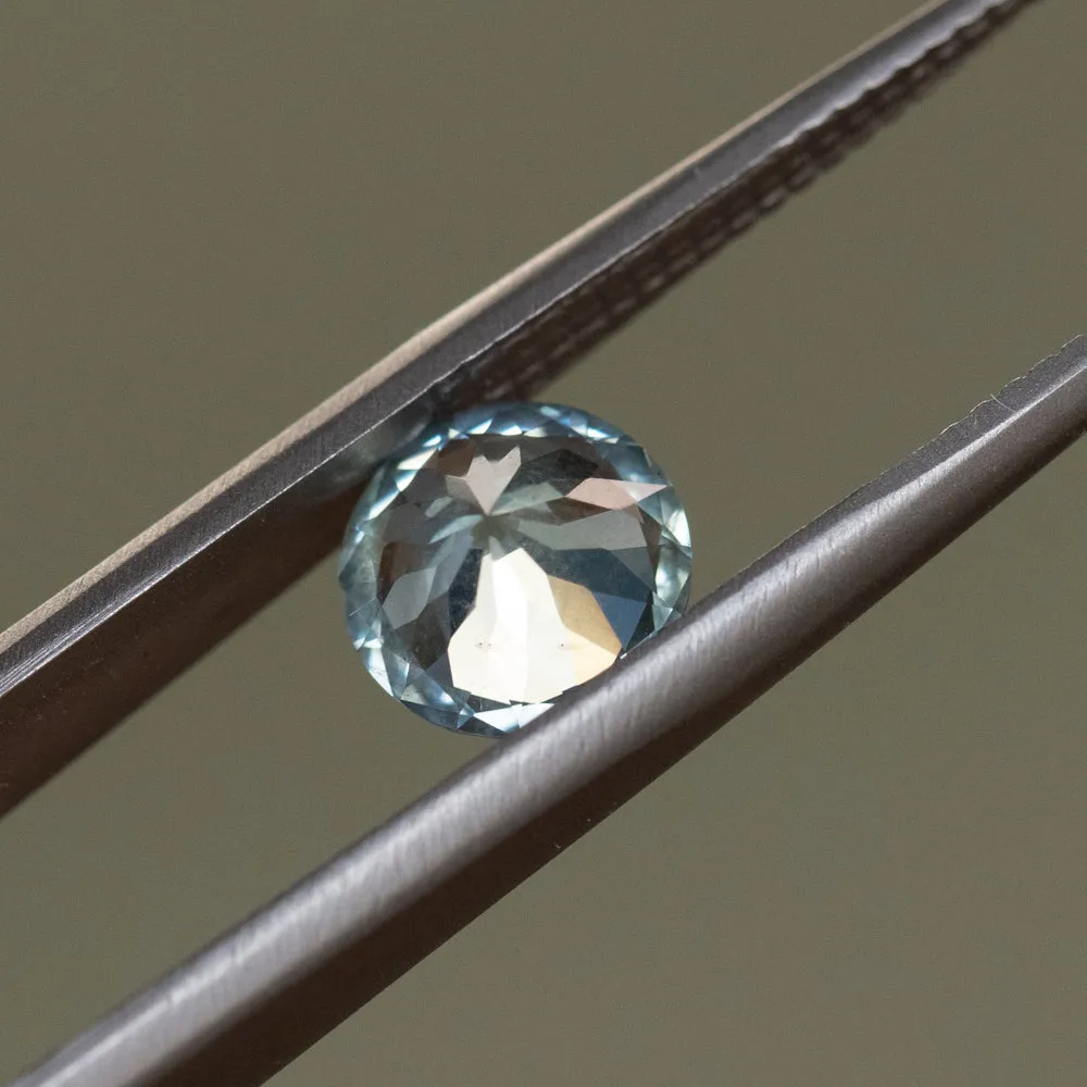 1.73CT ROUND MONTANA SAPPHIRE, SEAFOAM GREEN, 7X4.8MM, UNTREATED