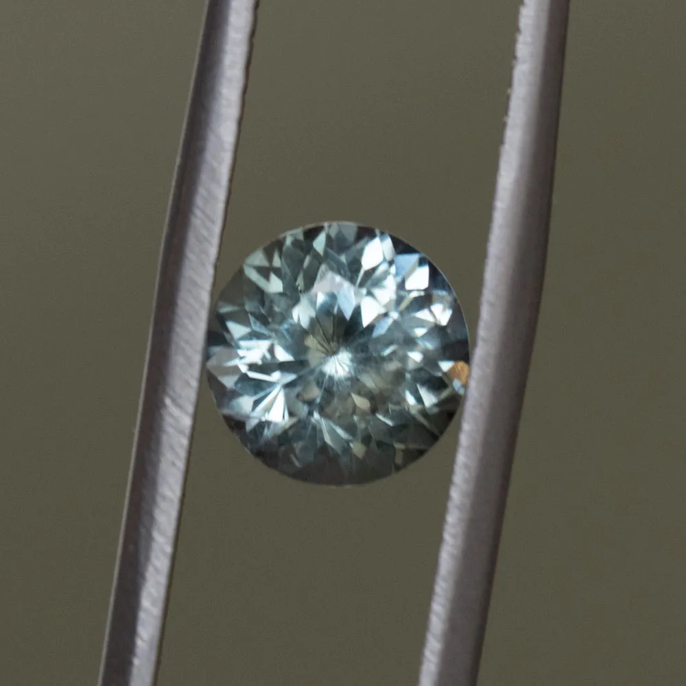 1.73CT ROUND MONTANA SAPPHIRE, SEAFOAM GREEN, 7X4.8MM, UNTREATED