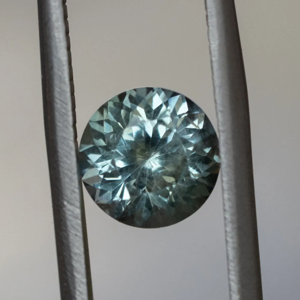 1.73CT ROUND MONTANA SAPPHIRE, SEAFOAM GREEN, 7X4.8MM, UNTREATED