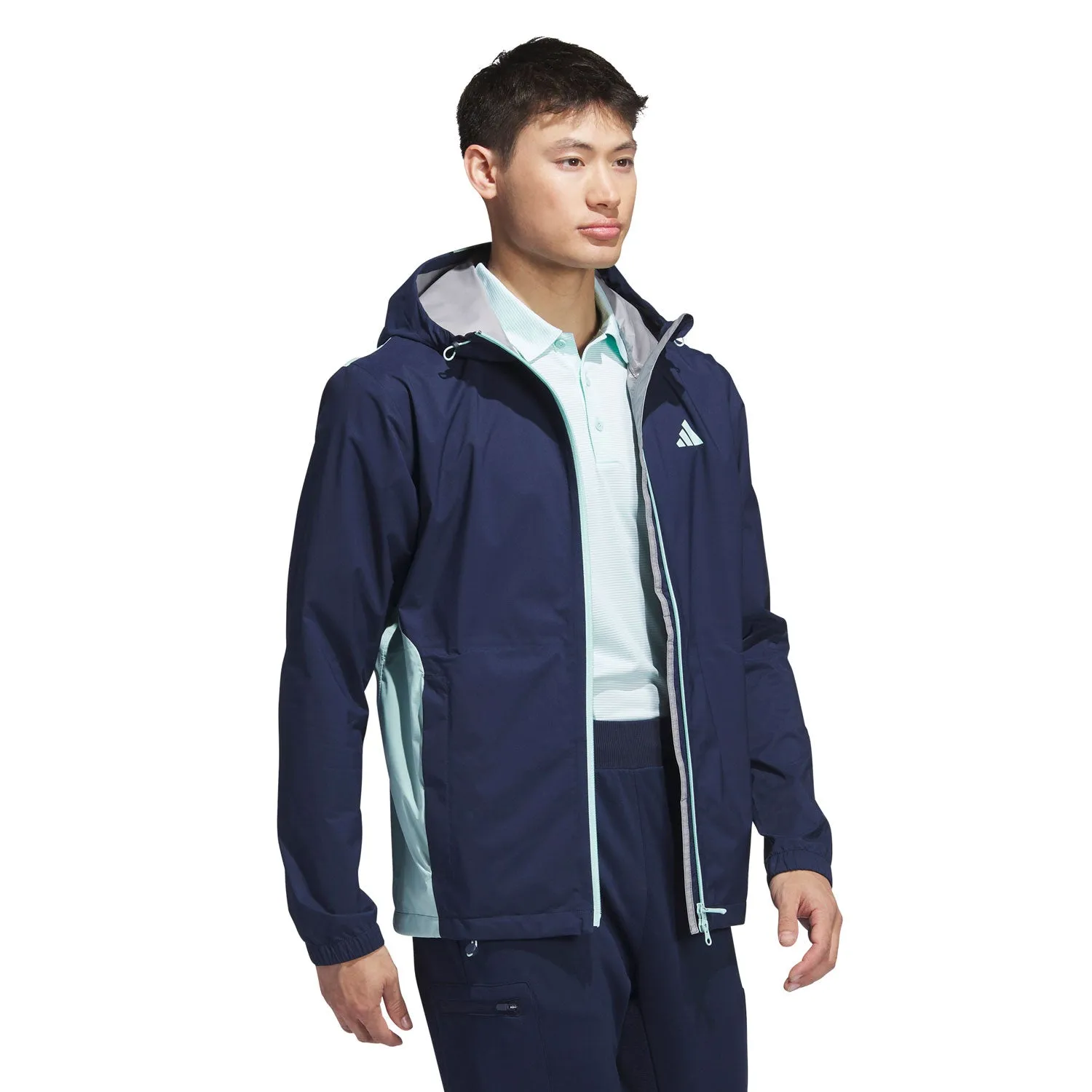 adidas Golf RAIN.RDY Full Zip Waterproof Jacket - Collegiate Navy