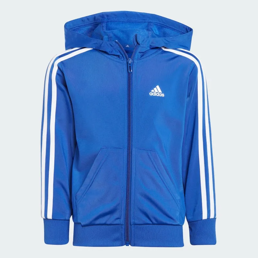 ADIDAS JUNIOR LITTLE KIDS 3-STRIPES SHINY TRACKSUIT BLUE