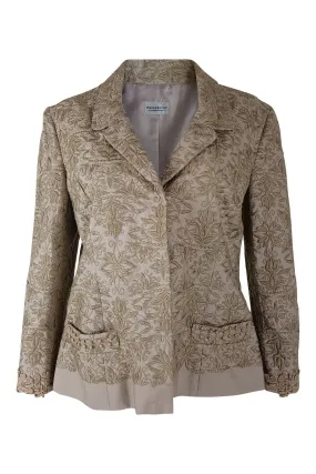 ALBERTA FERRETTI Embroidered Gold Jacket (UK 14)