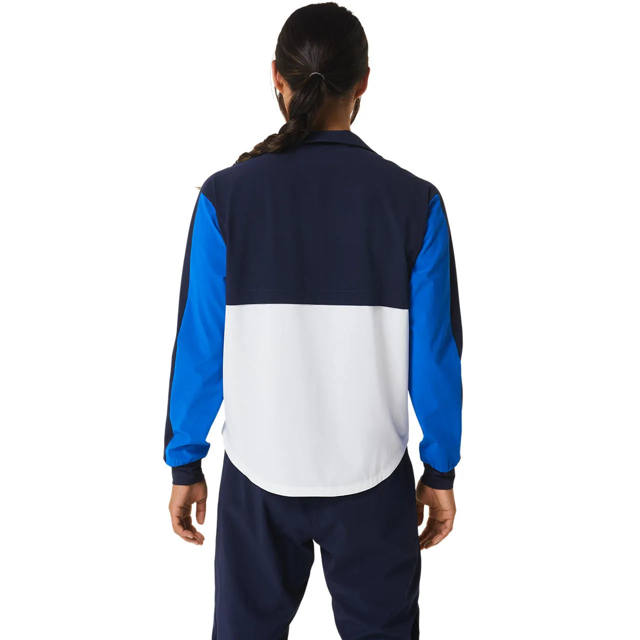 Asics Women Match Jacket Dames Blauw Wit