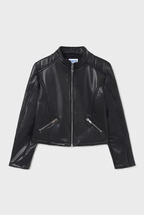 Black faux leather jacket