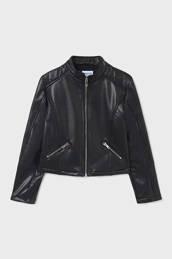 Black faux leather jacket