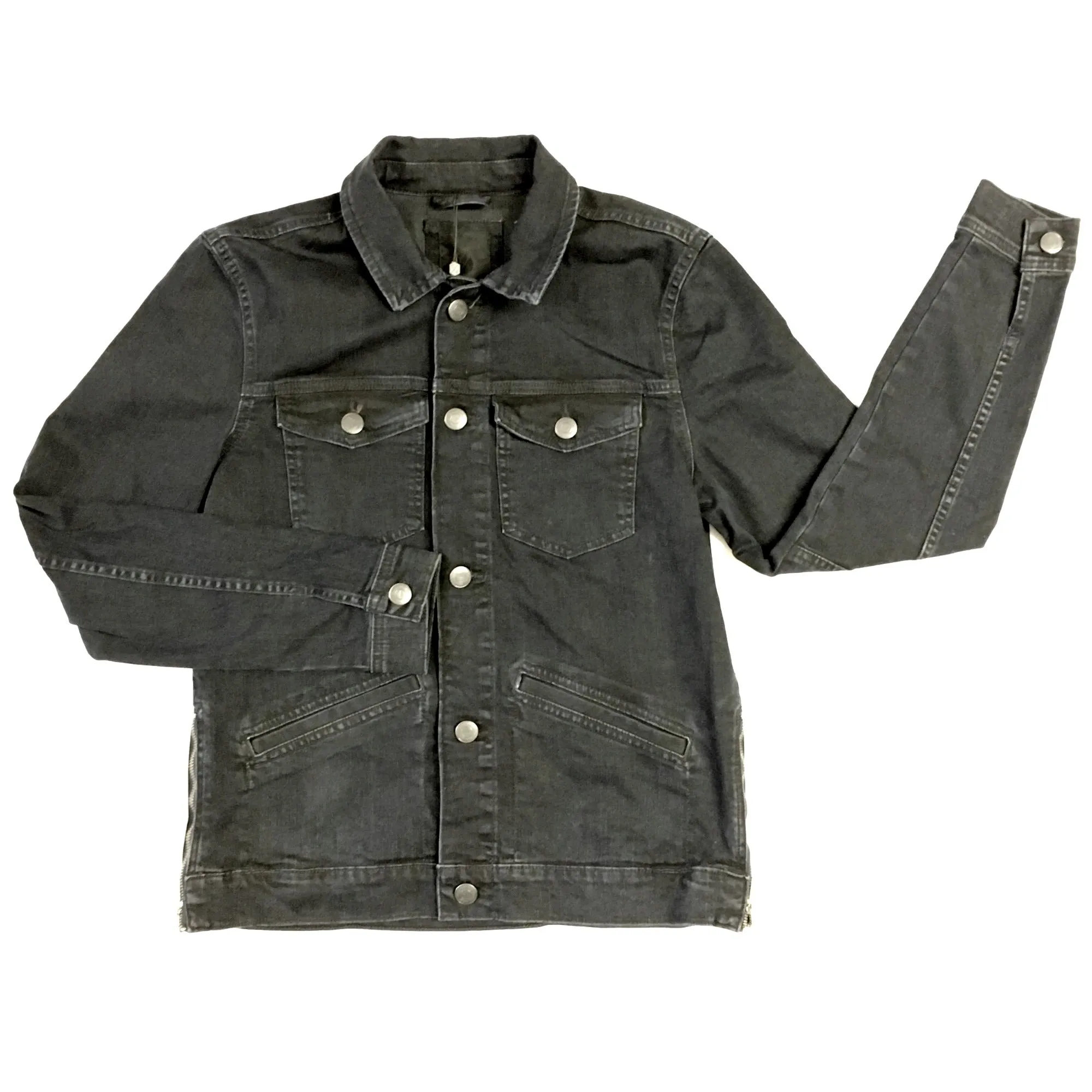 Blend Black Denim Jacket - 20703183-SALE -