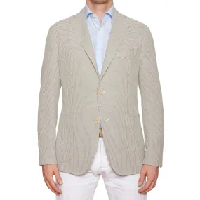 BOGLIOLI "K. Jacket" Beige Jacquard Silk-Cotton Unlined Jacket EU 46 NEW US 36