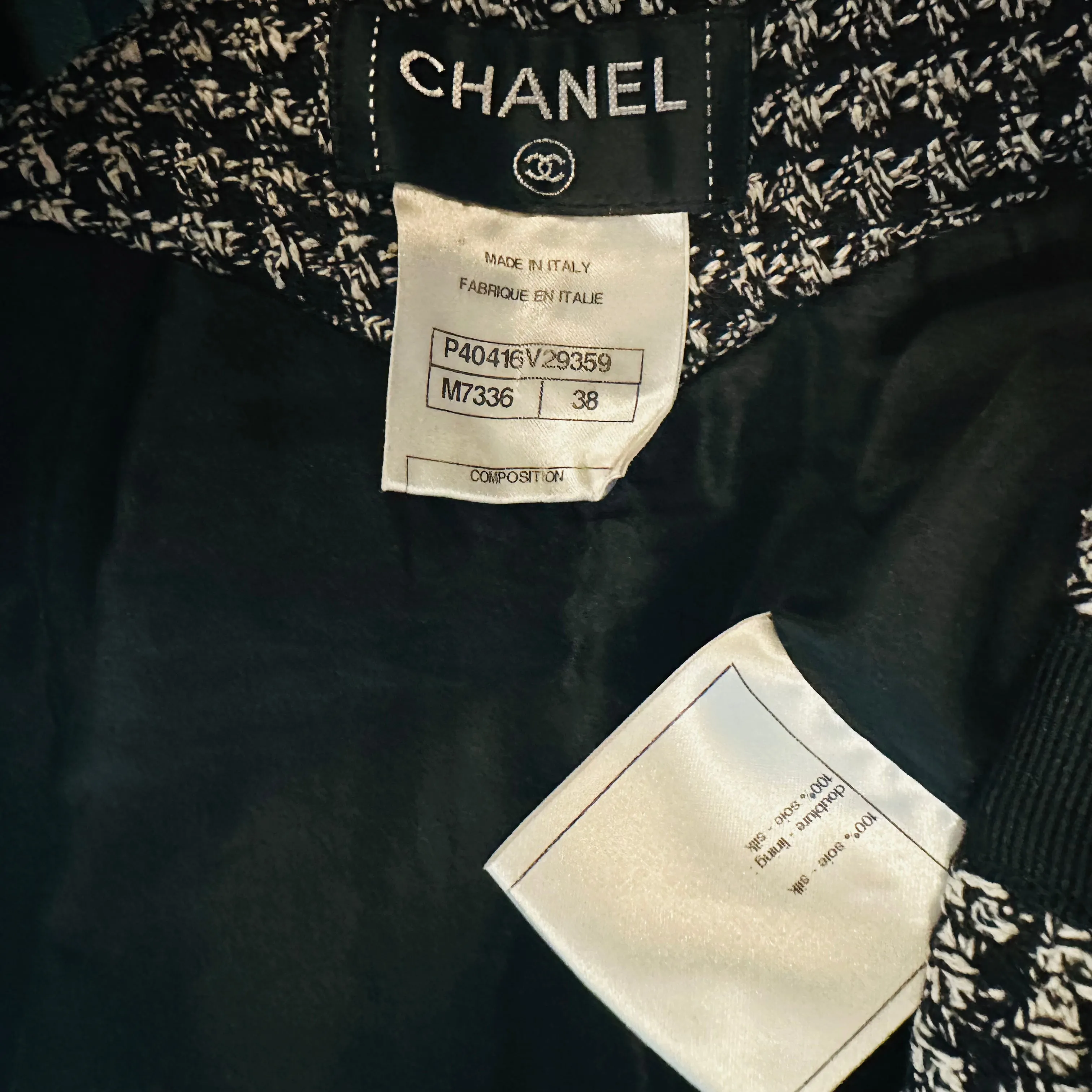 CHANEL - Jacket & Skirt 100% silk Multicolor size 36 and 38FR