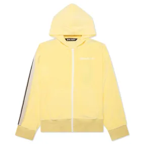 Chenille Zip Hoodie Track Jacket - Yellow/Off White