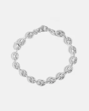 Coffee Bean Bracelet in Silver