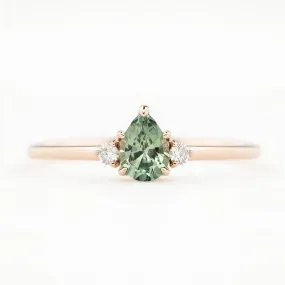 Emilie Ring 6mm 0.55ct Light Green Montana Sapphire 14K Rose Gold