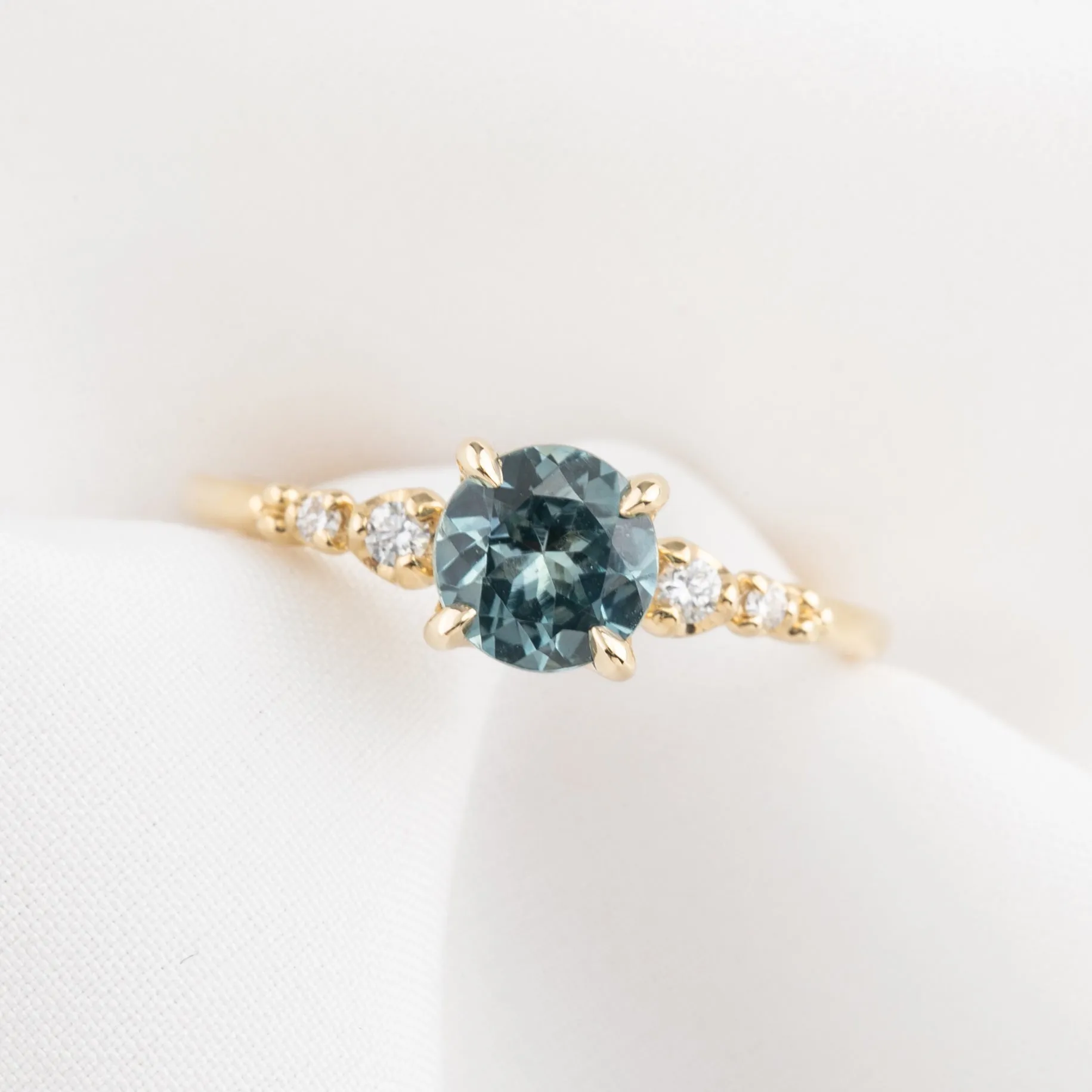 Estel Luxe Ring 1.09ct Light Icy Blue Montana Sapphire, 14K Yellow Gold (One of a kind)