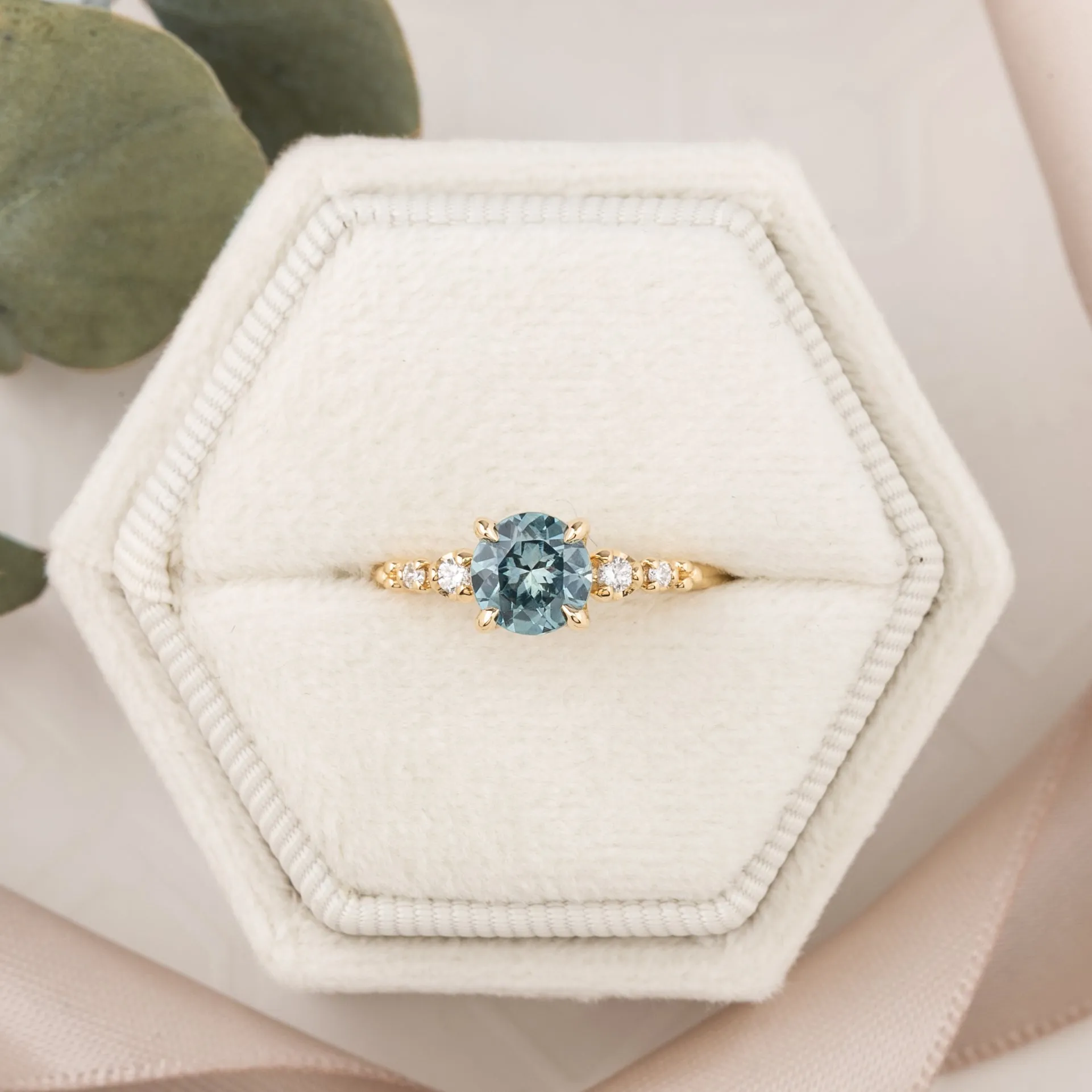 Estel Luxe Ring 1.09ct Light Icy Blue Montana Sapphire, 14K Yellow Gold (One of a kind)