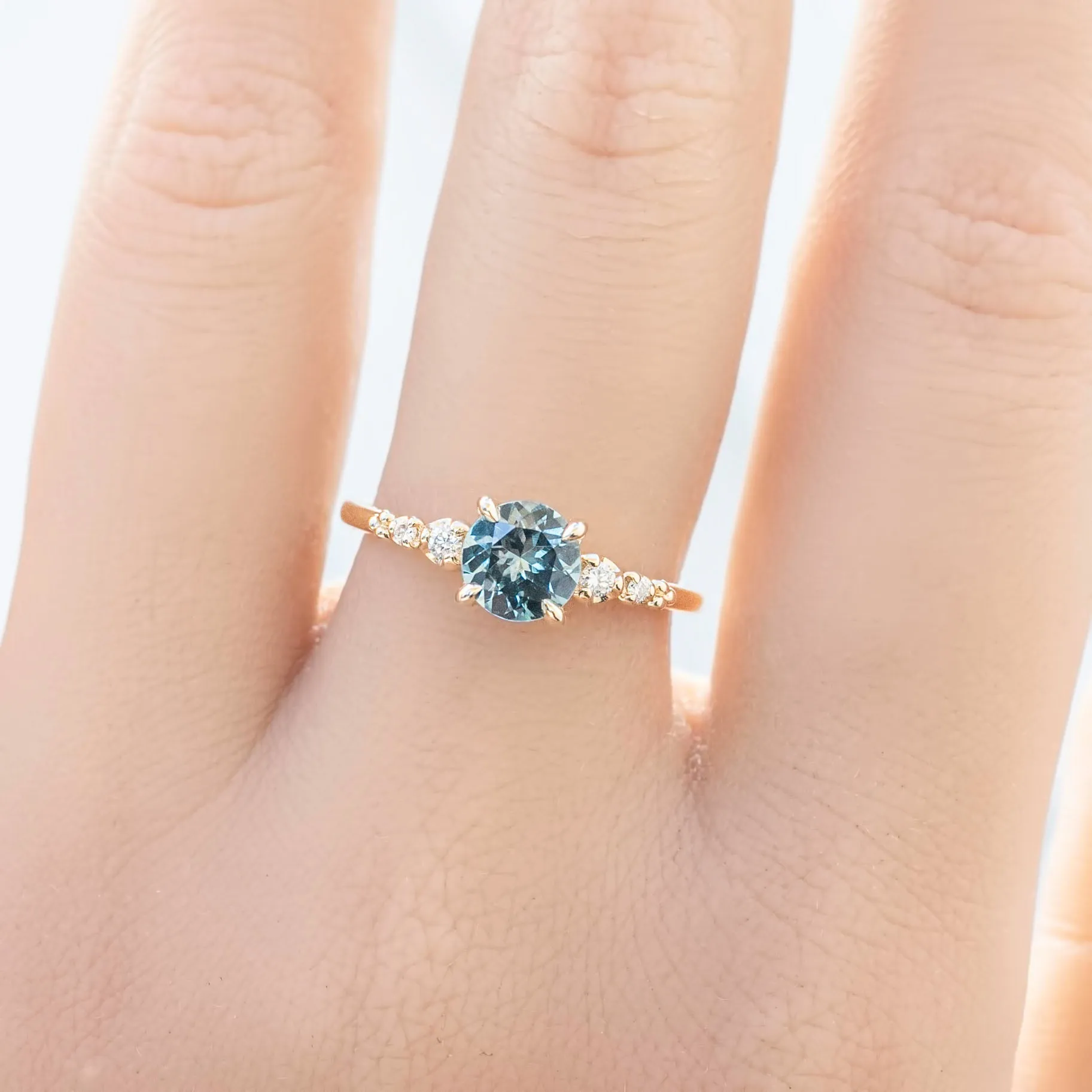 Estel Luxe Ring 1.09ct Light Icy Blue Montana Sapphire, 14K Yellow Gold (One of a kind)