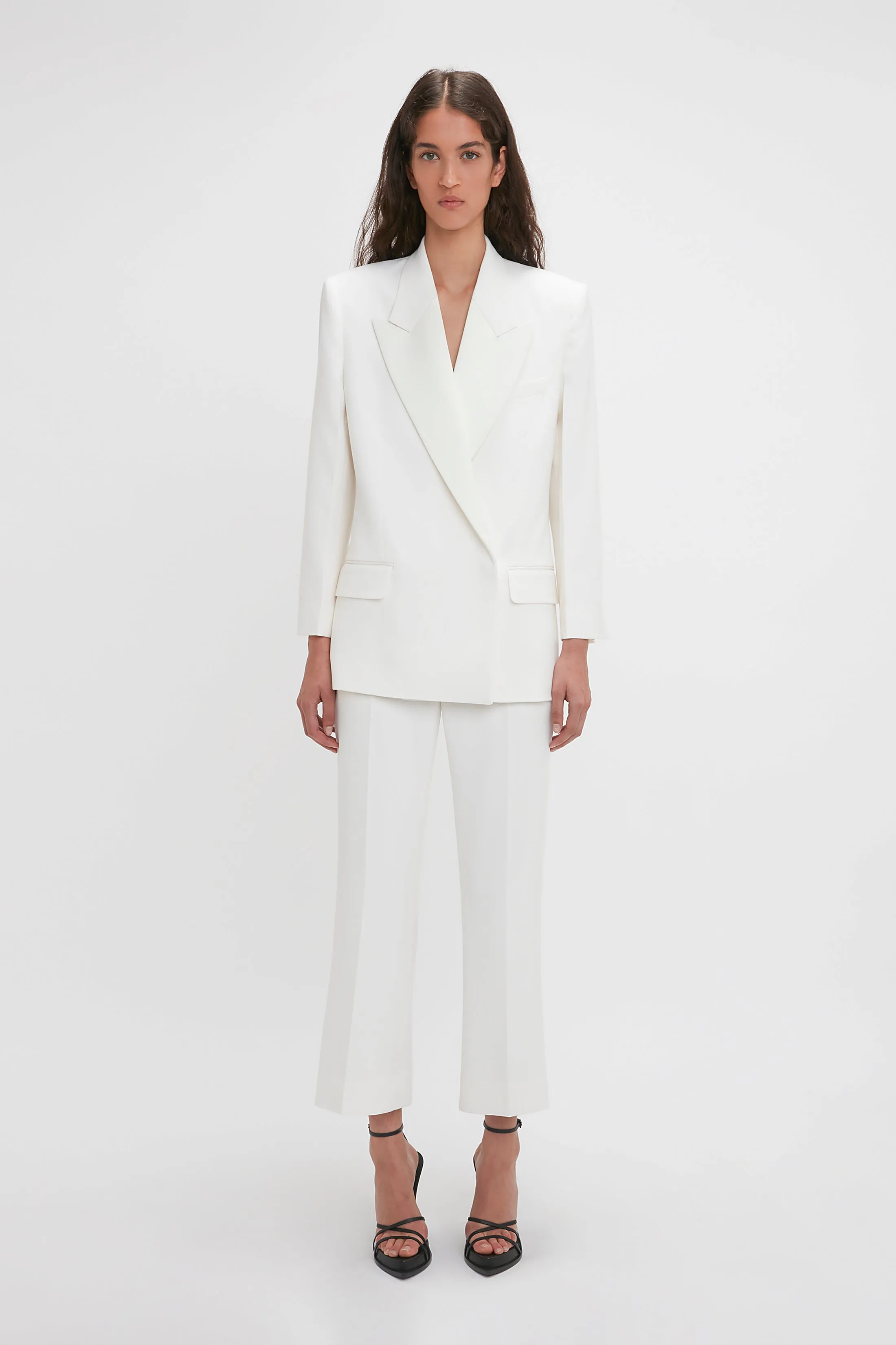 Exclusive Cropped Tuxedo Trouser In Ivory