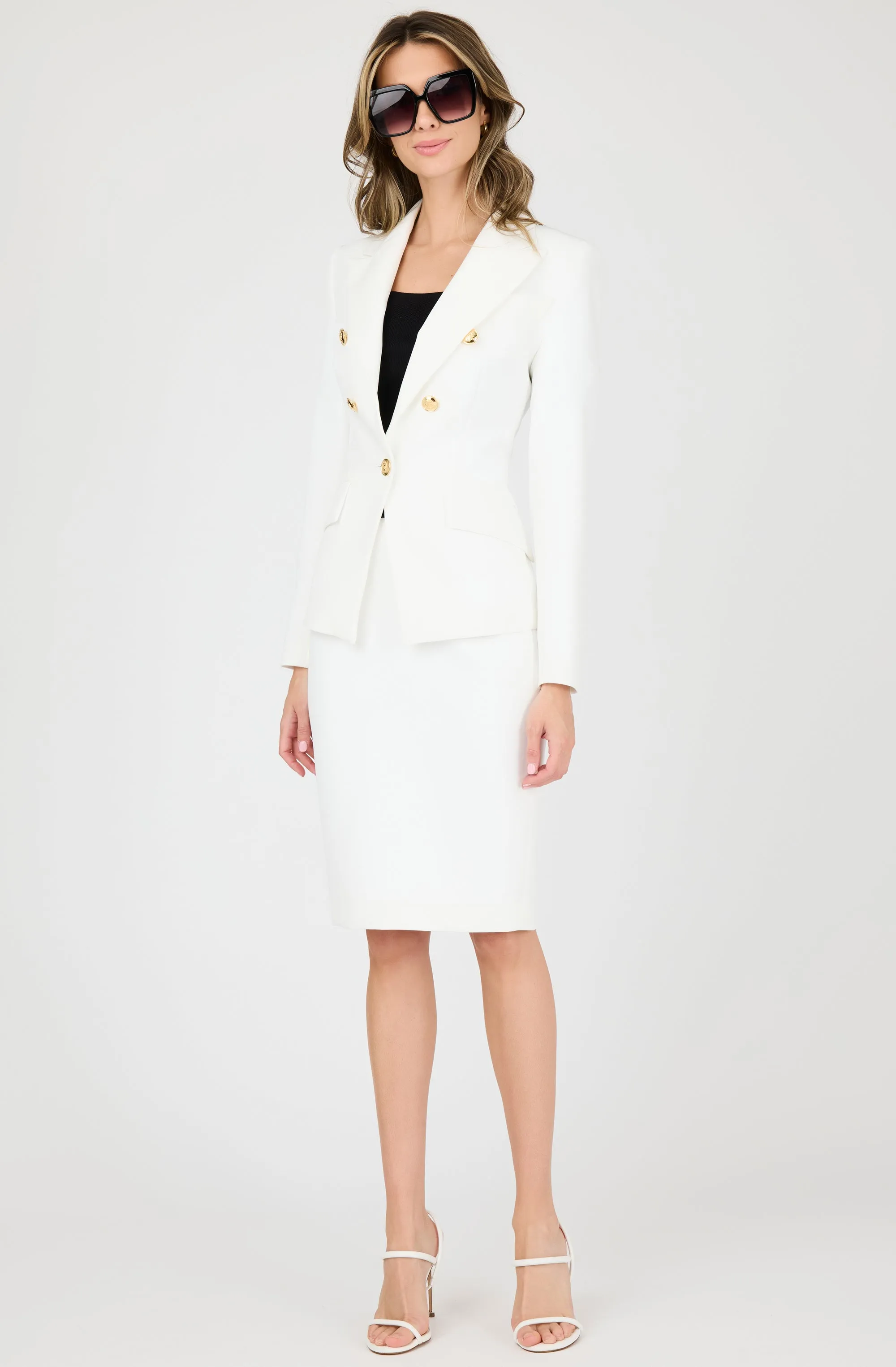 Fitted Jacket with Gold Embossed Buttons