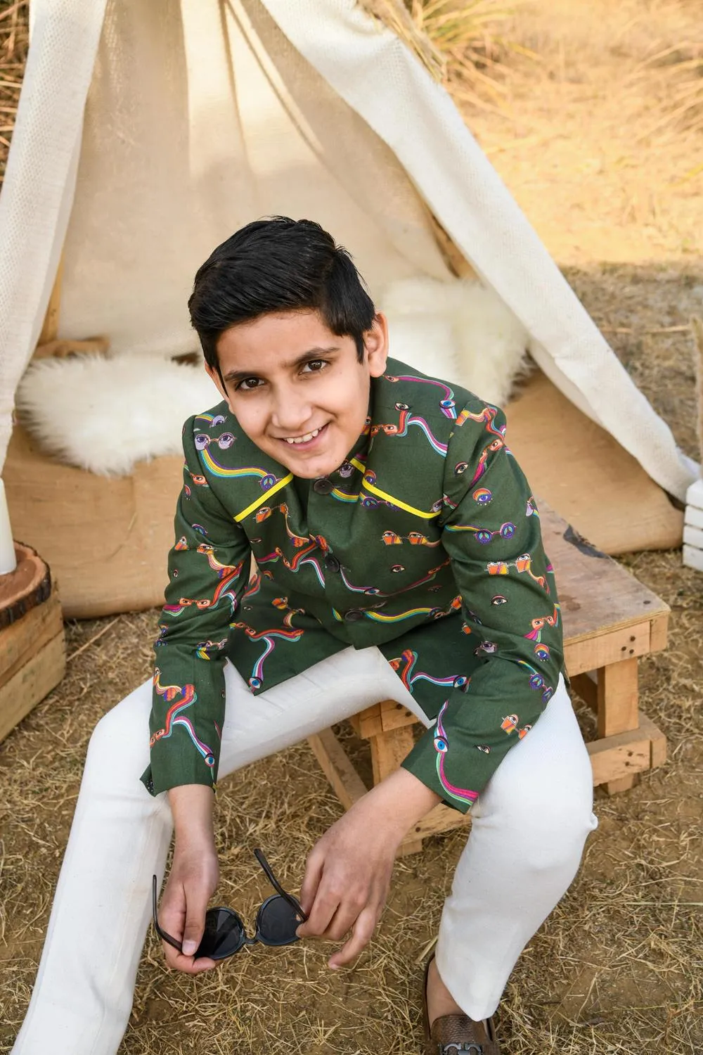 Flux Orb- Full Sleeves Nehru Jacket For Boys