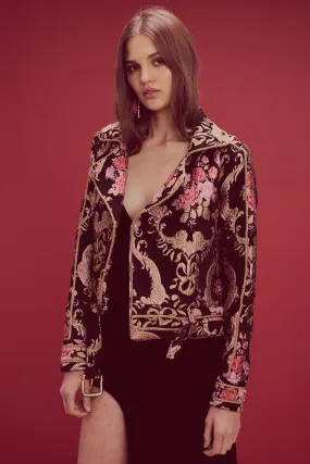 For Love and Lemons Brocade Moto Jacket