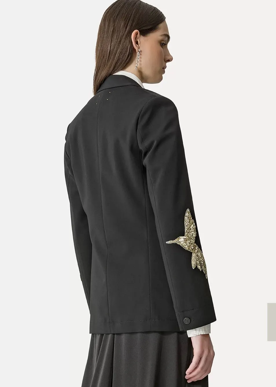 Forte Forte Embroidered Jacket in Stretch Crepe Cady