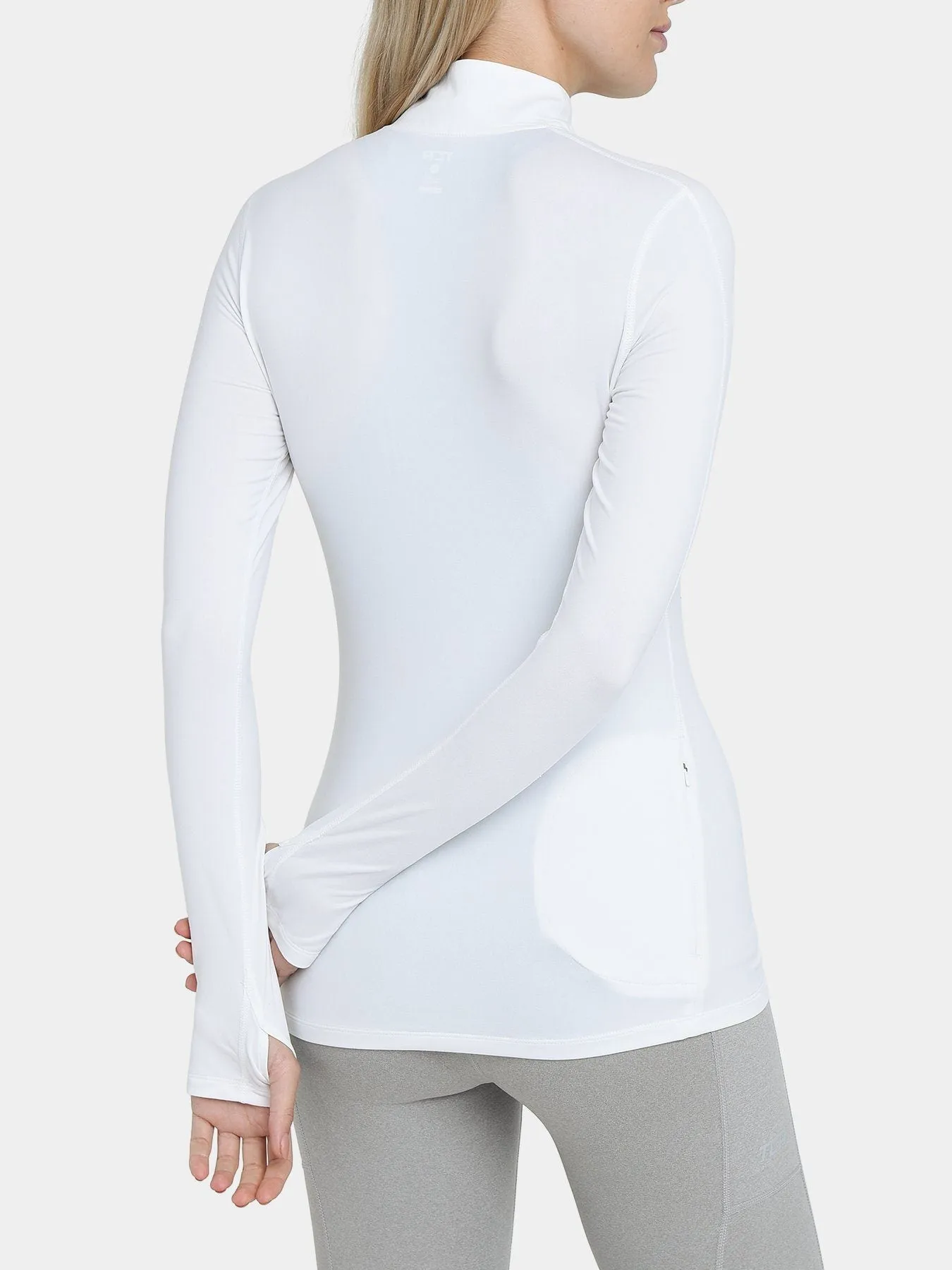 Fusion Half Zip Running Top For Women With Thumbholes & Back Zip Pocket