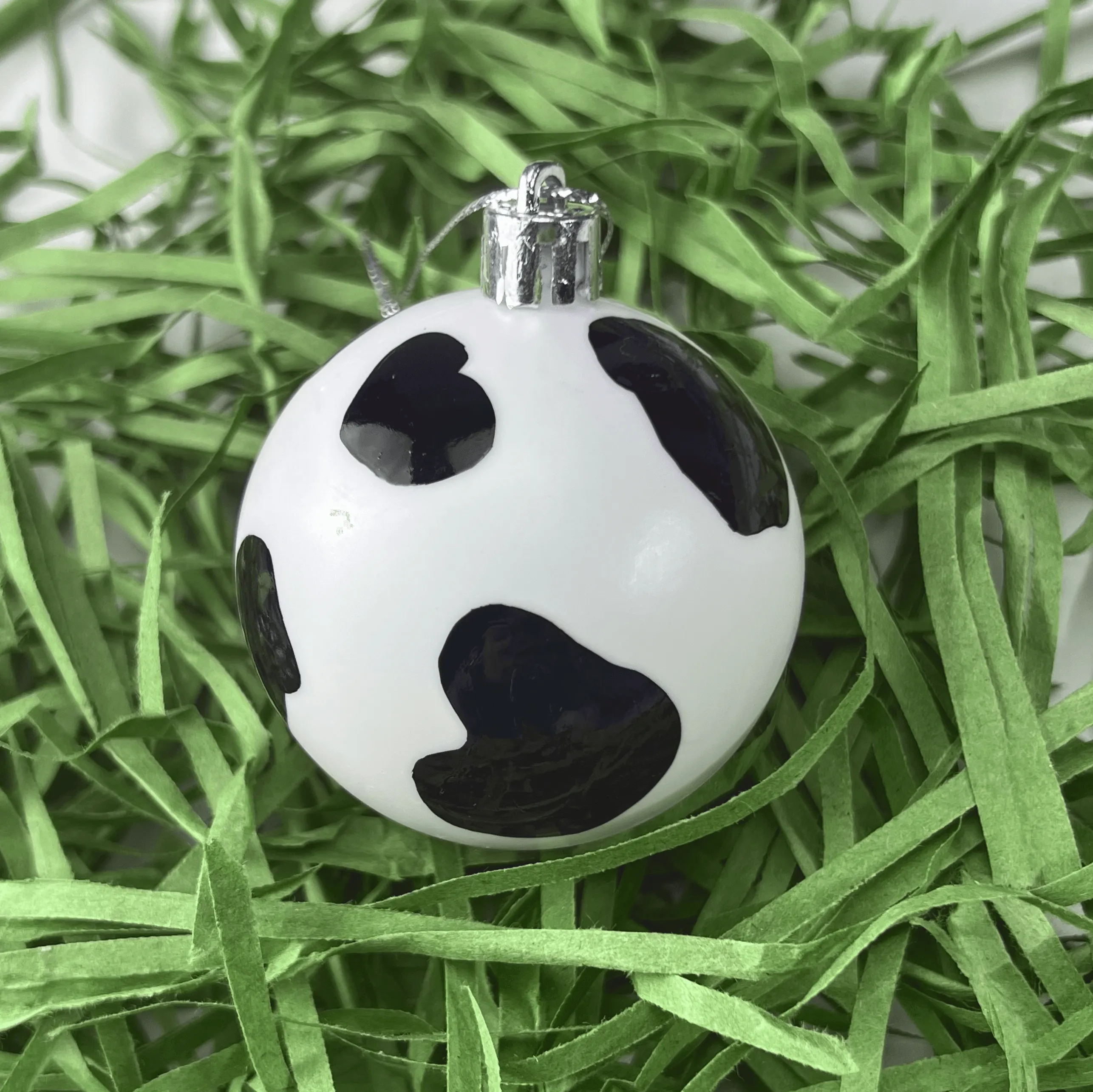 Hand Painted Cow Print Ornament