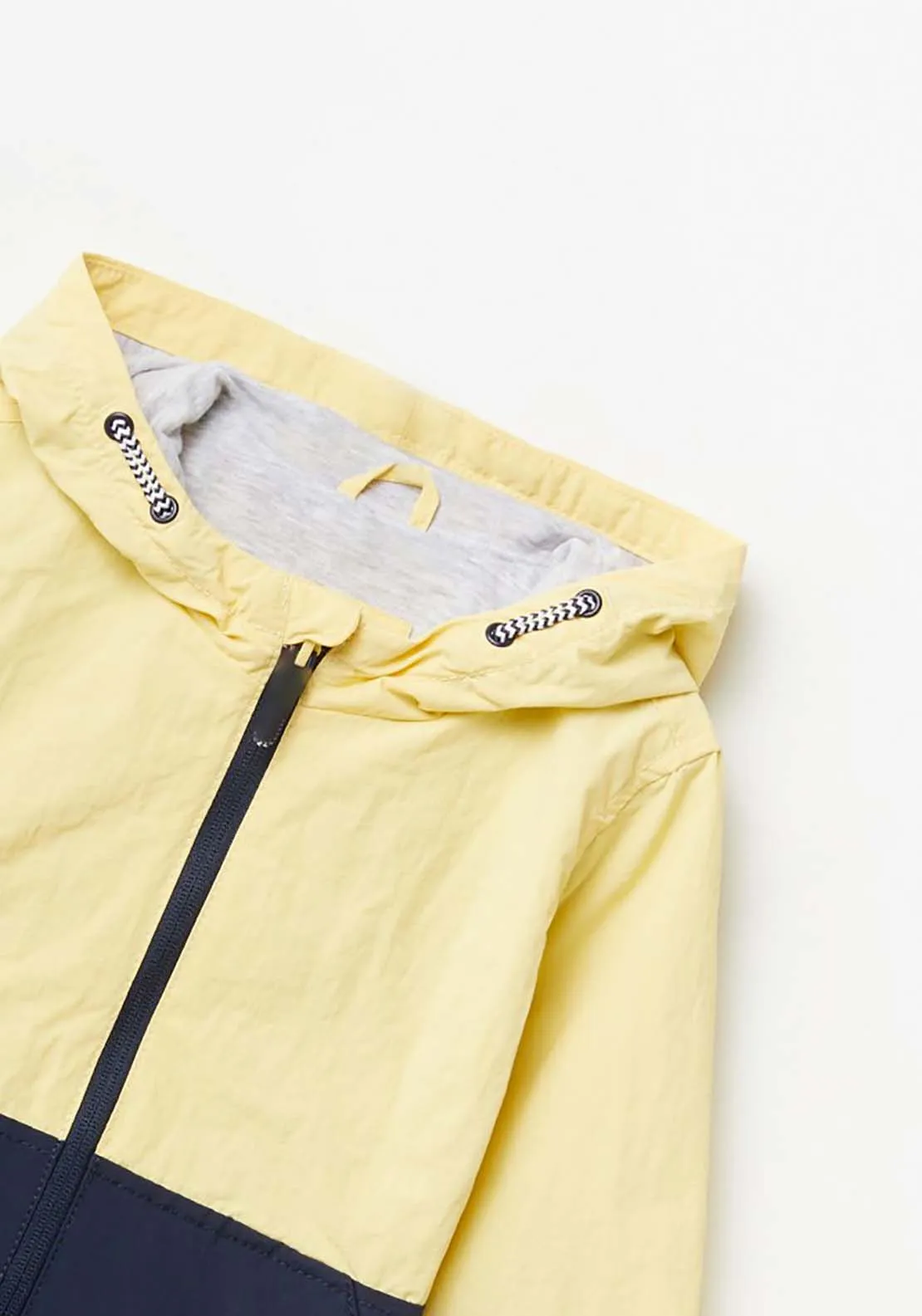 Hooded Bicolour Jacket - Yellow