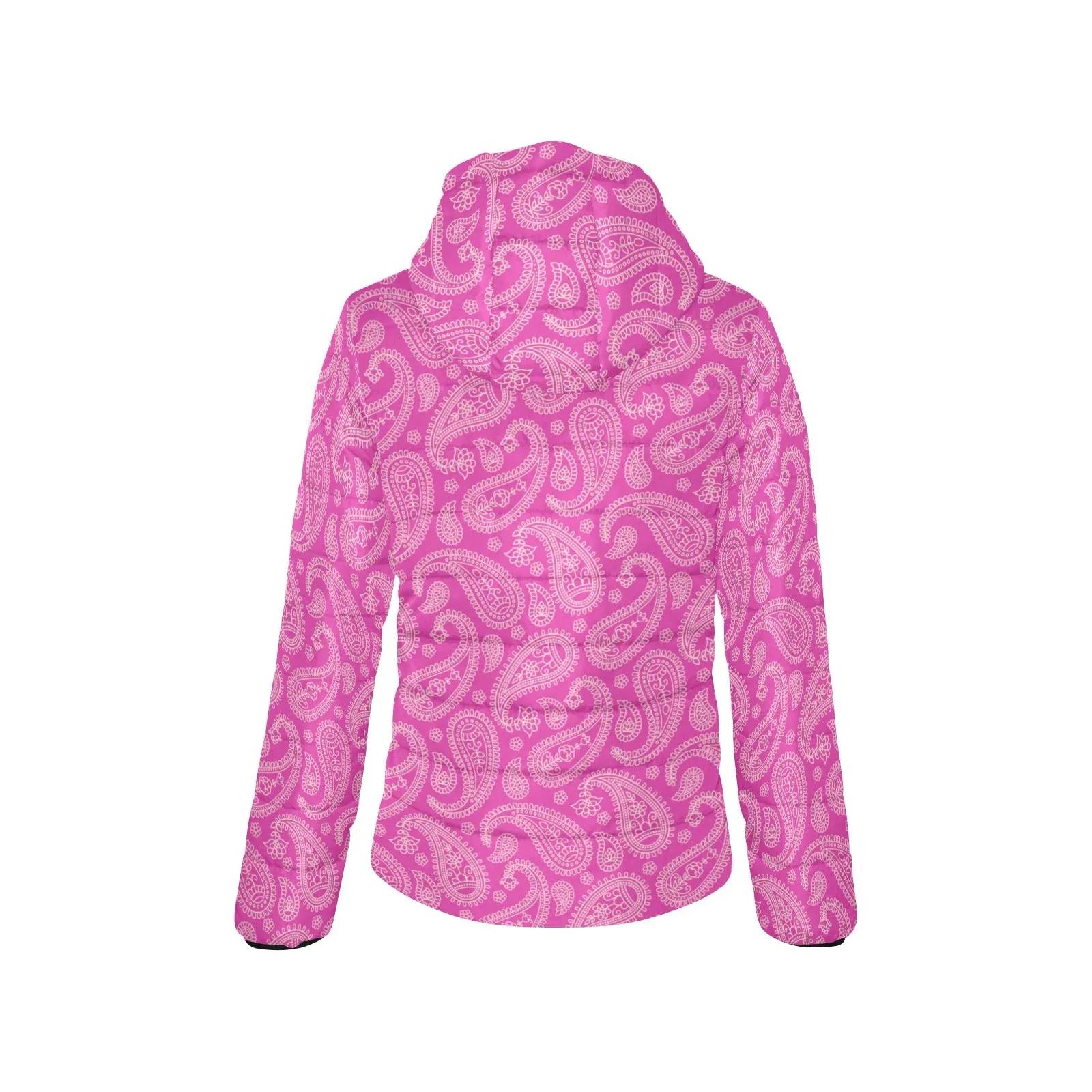 Innuendos of Pink and Paisley Women's Padded Hooded Jacket