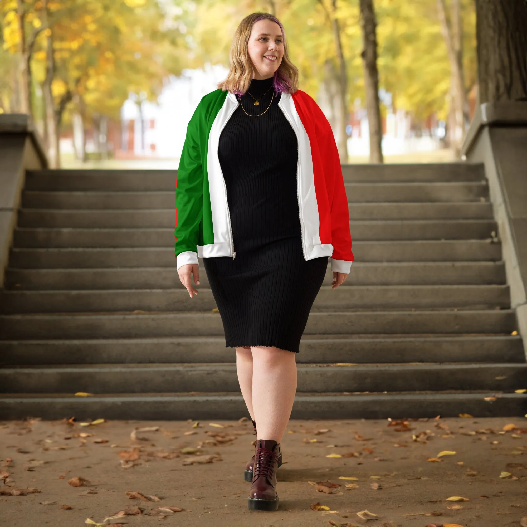 Italy Bomber Jacket With Italy Flag Colors