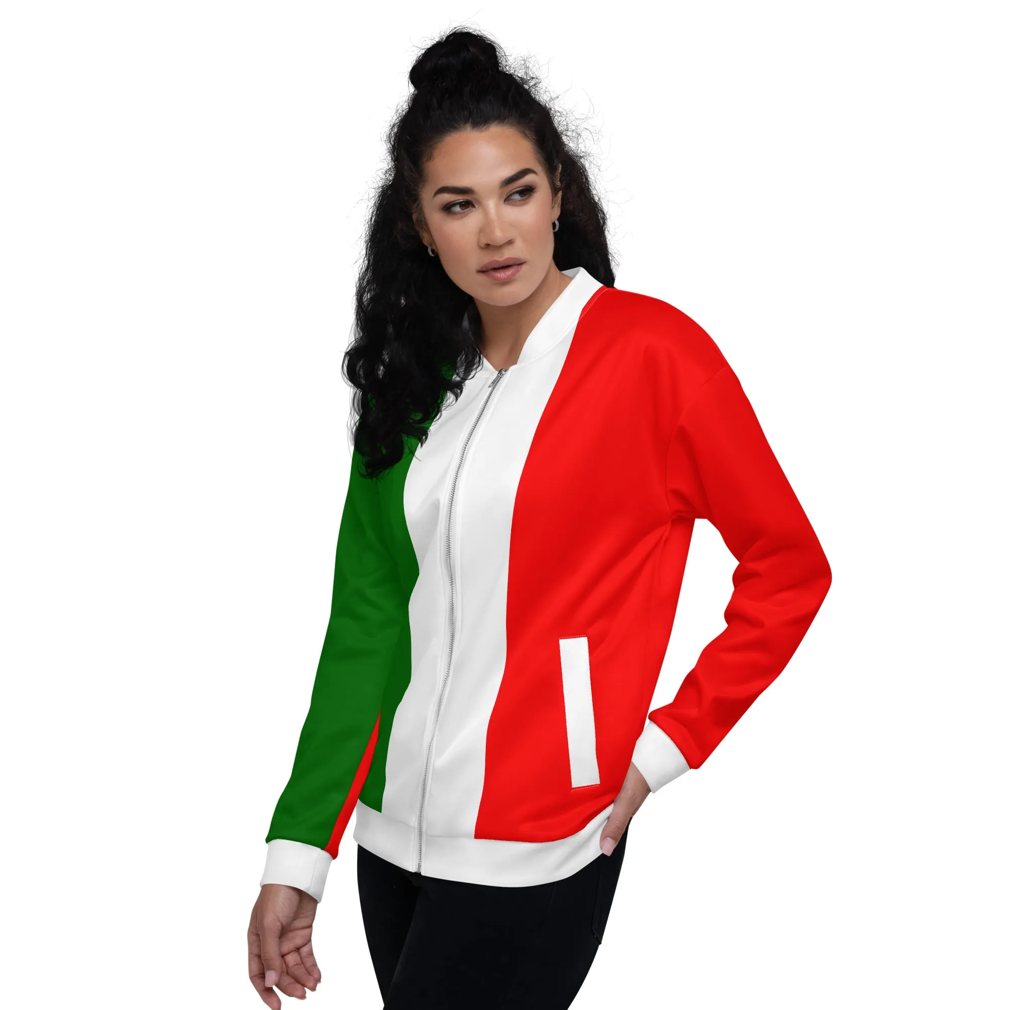 Italy Bomber Jacket With Italy Flag Colors