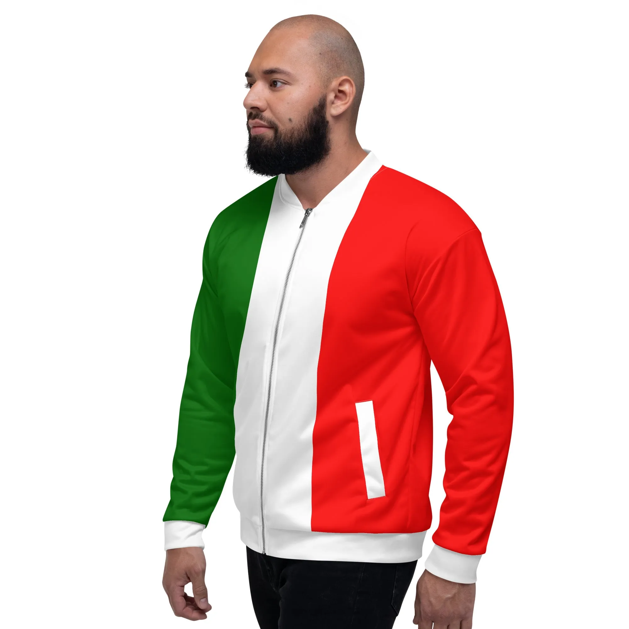 Italy Bomber Jacket With Italy Flag Colors