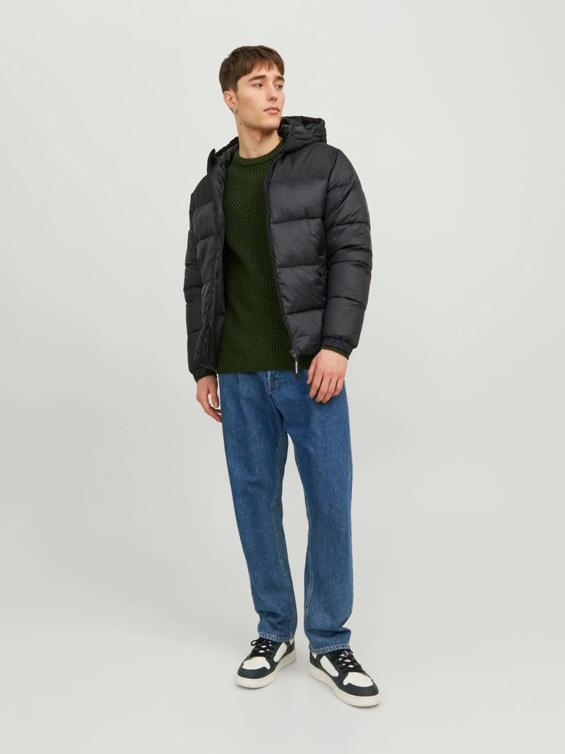 Jack & Jones Mens 'JJETOBY' Hooded Puffer Jacket