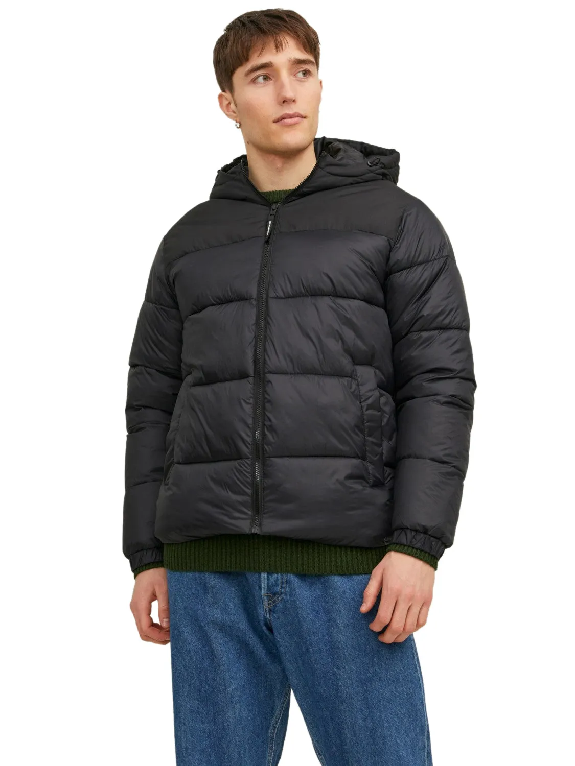 Jack & Jones Mens 'JJETOBY' Hooded Puffer Jacket