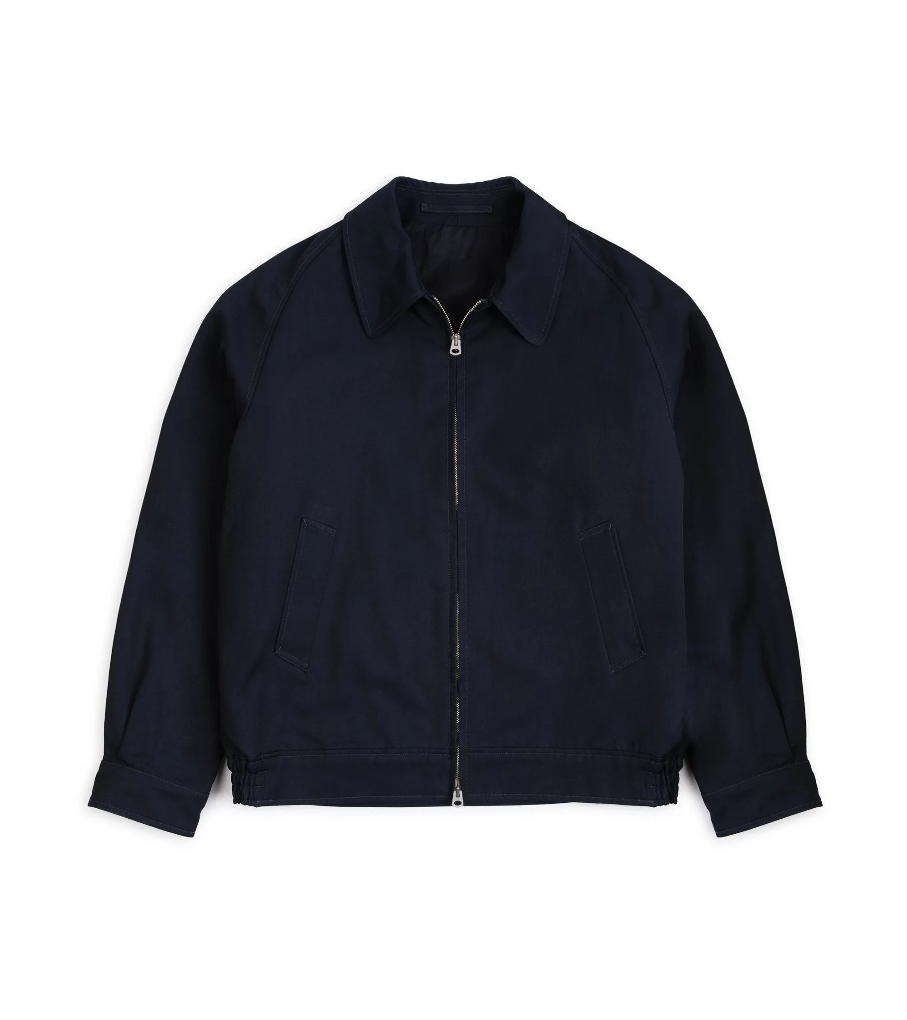 Kaptain Sunshine Cotton Rayon Harrington Jacket: Navy