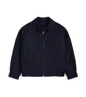 Kaptain Sunshine Cotton Rayon Harrington Jacket: Navy