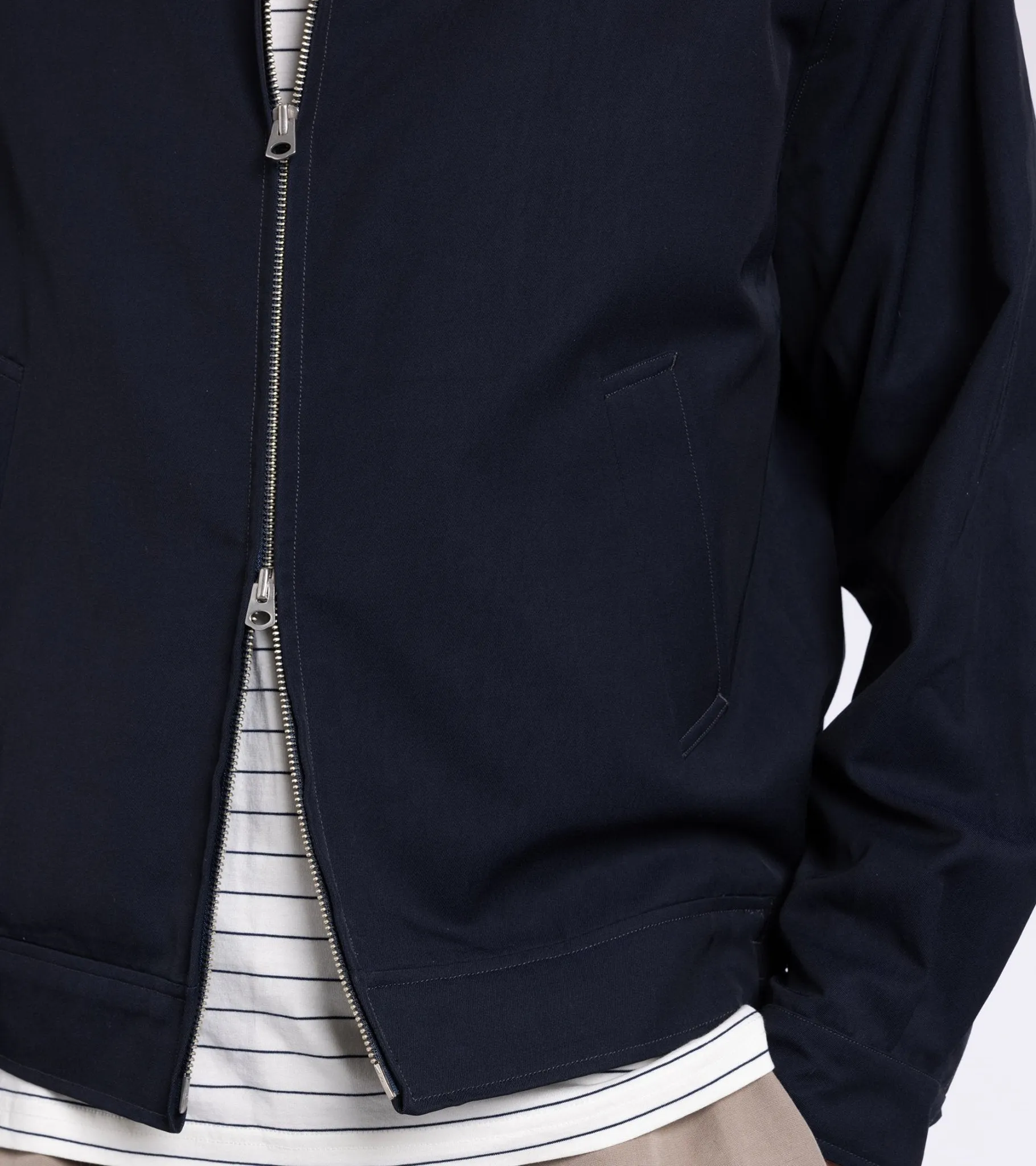 Kaptain Sunshine Cotton Rayon Harrington Jacket: Navy