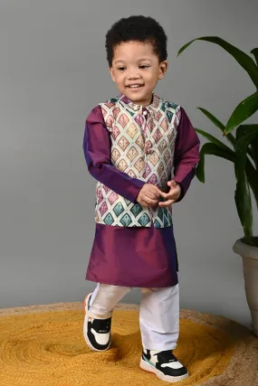 Little kings Kurta Set With Jacket