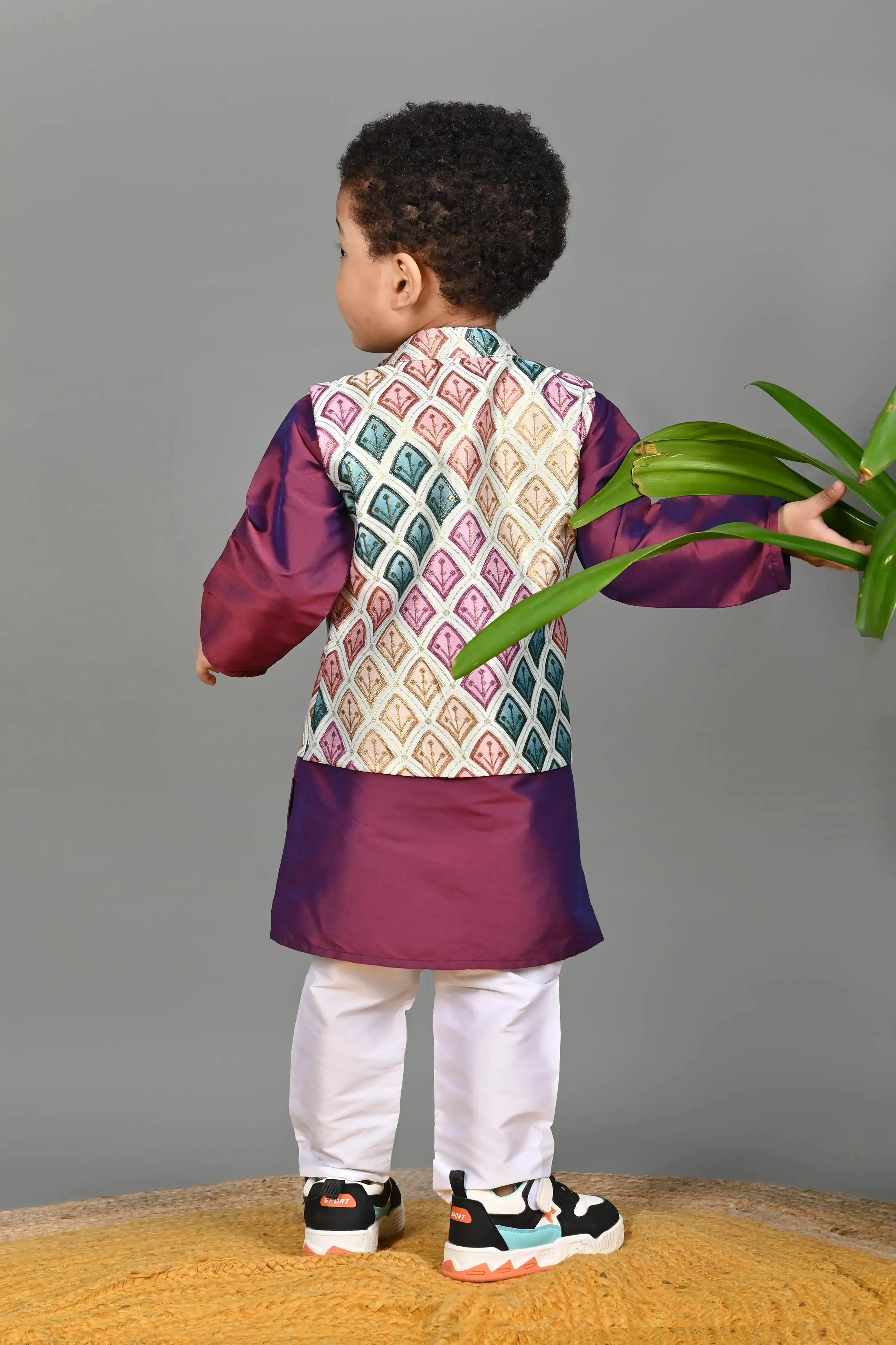 Little kings Kurta Set With Jacket