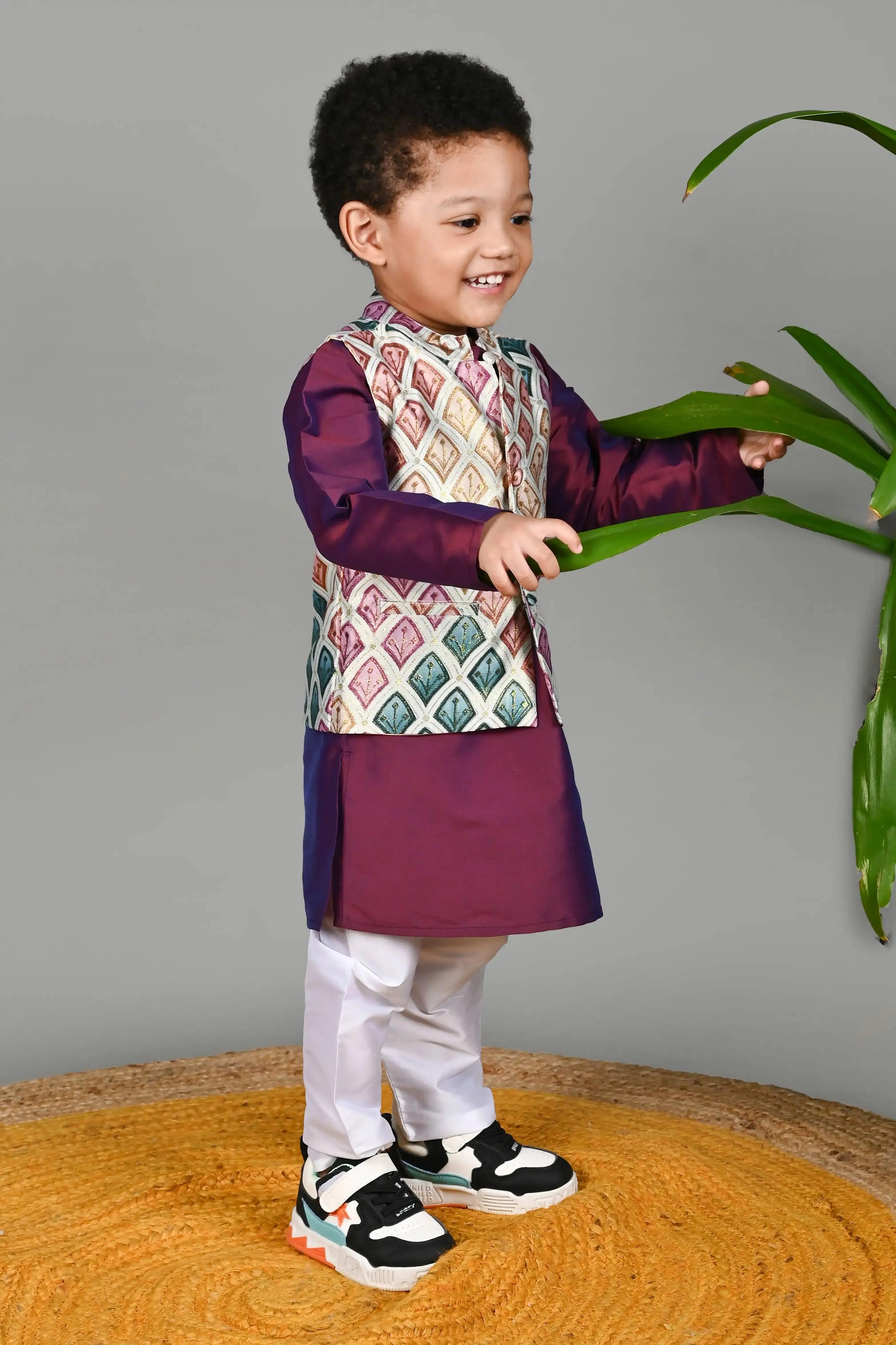 Little kings Kurta Set With Jacket