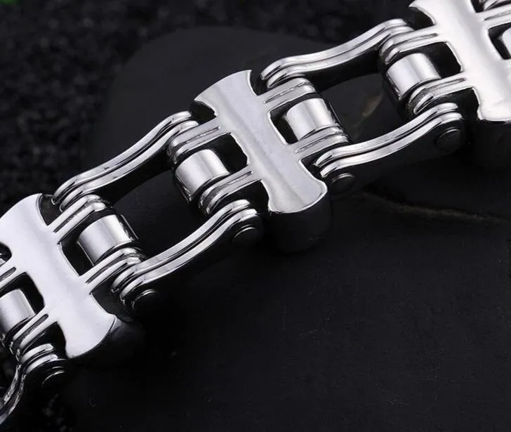 Men’s Stainless Steel Biker Skull Motorcycle Chain Bracelet