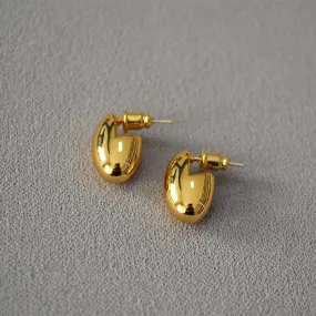 Modern Gold Bean Earrings