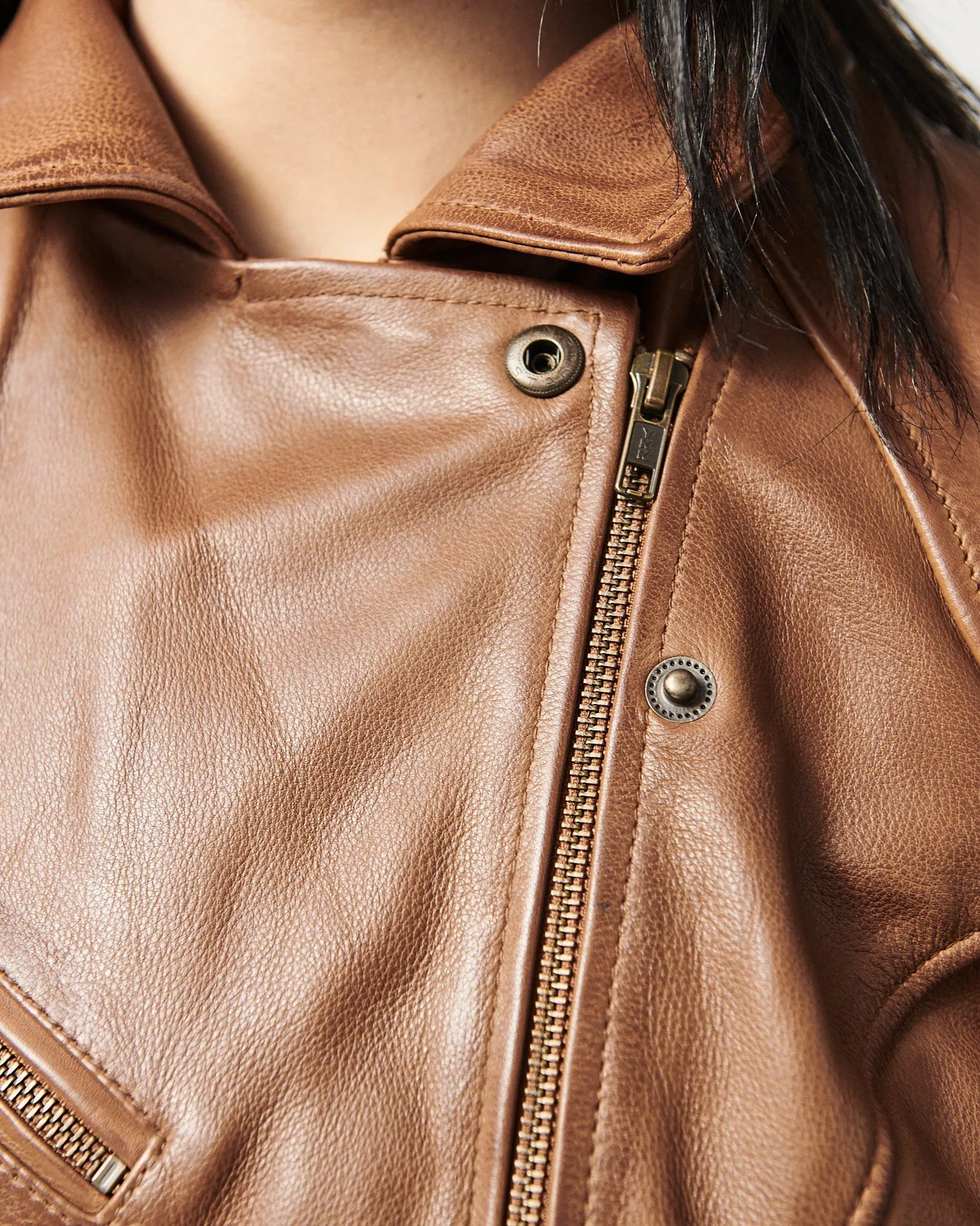 MODERN VICE FRINGE MOTO JACKET IN SADDLE BROWN