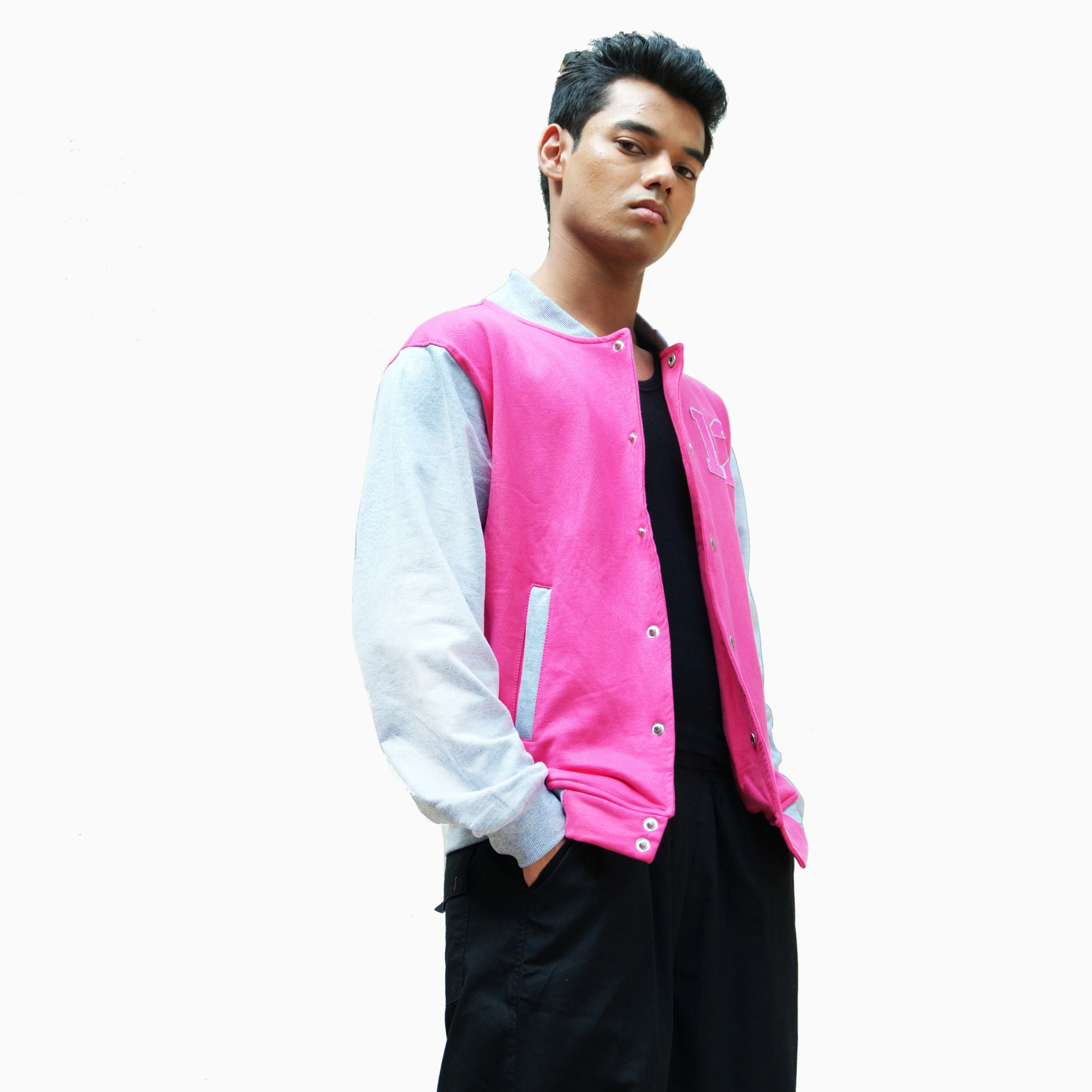 Pink Unisex Varsity Jacket