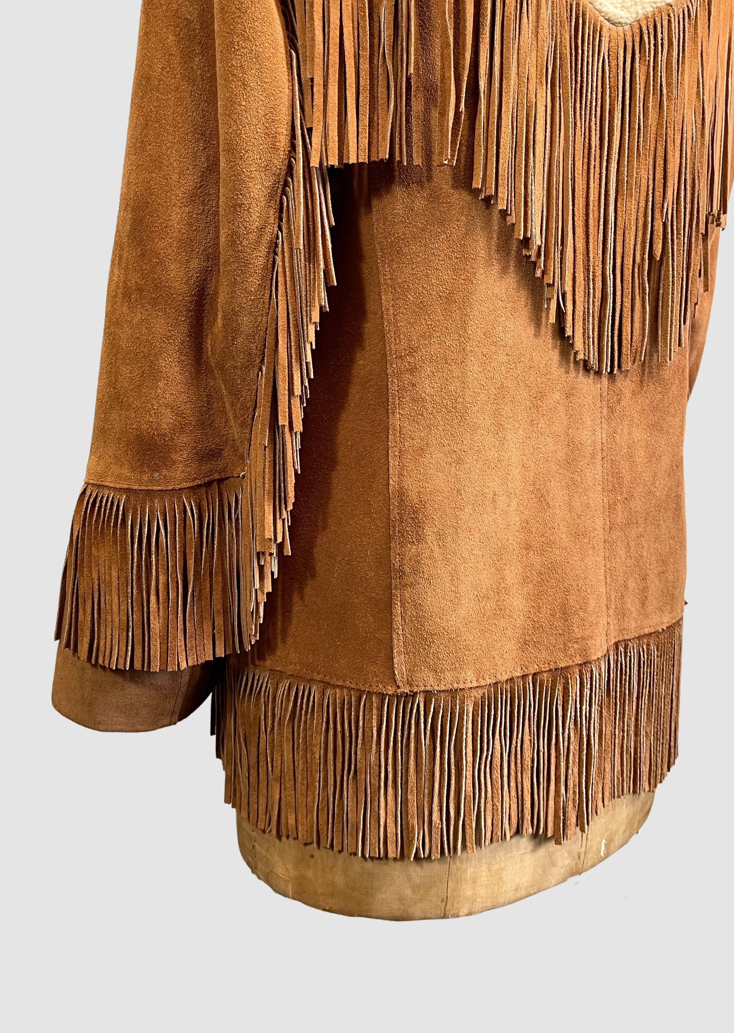 PIONEER WEAR 70s Suede Fringe Jacket  Med Large