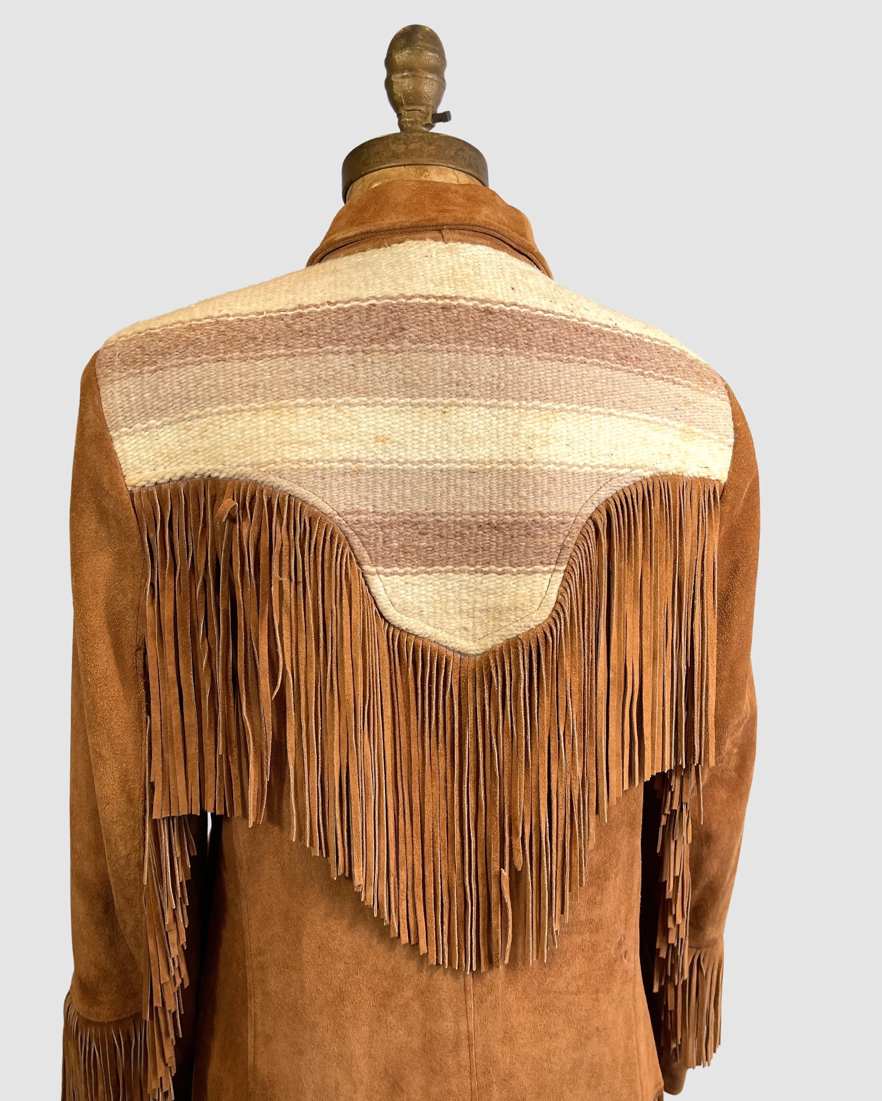 PIONEER WEAR 70s Suede Fringe Jacket  Med Large