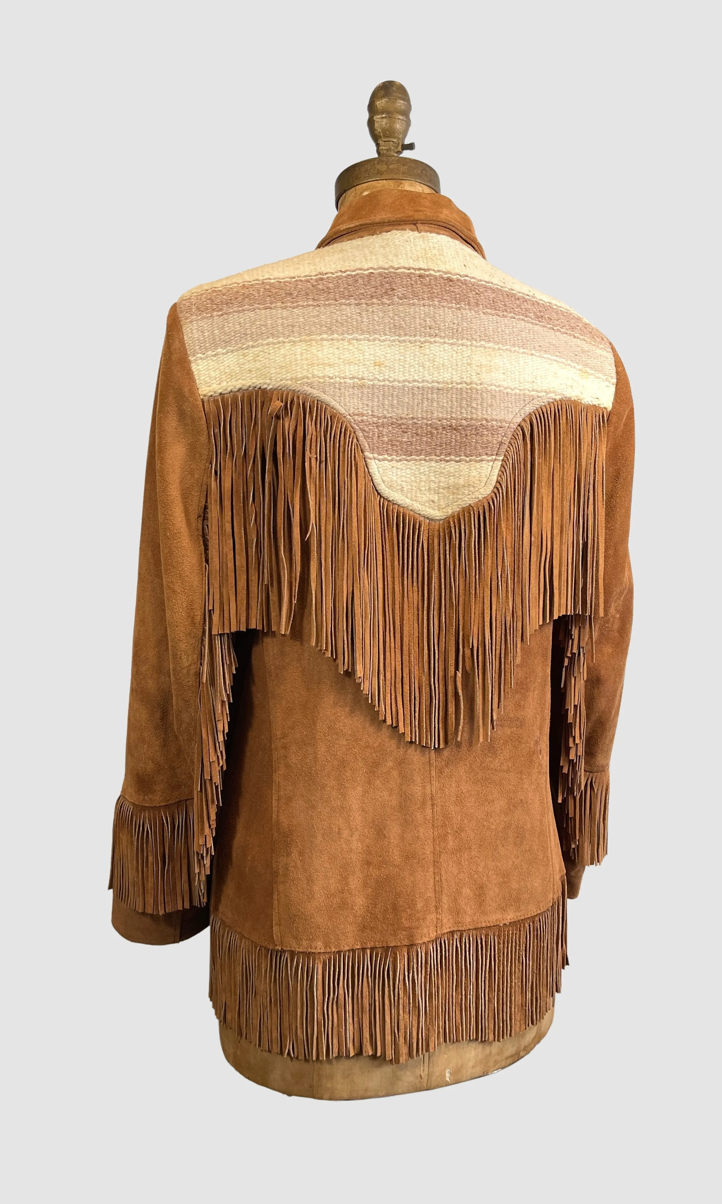 PIONEER WEAR 70s Suede Fringe Jacket  Med Large